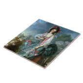 Portret van Mademoiselle Guimard als Terpsichore, Tegeltje (Zijkant)