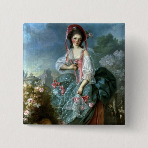 Portret van Mademoiselle Guimard als Terpsichore, Vierkante Button 5,1 Cm