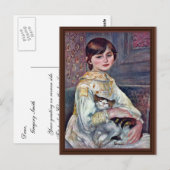 Portret van Mademoiselle Julie Manet met kat Briefkaart (Voorkant / Achterkant)