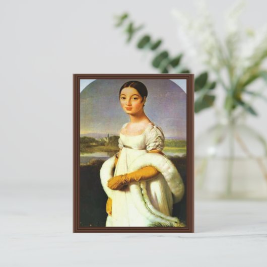 Portret van Mademoiselle Riviere door Ingres Jean  Briefkaart (Staand voorkant)