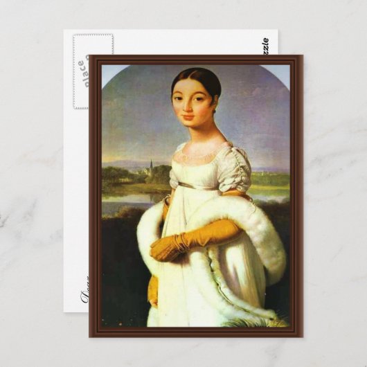 Portret van Mademoiselle Riviere door Ingres Jean  Briefkaart (Voorkant / Achterkant)