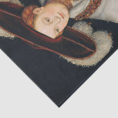 Portret van Magdalena van Saksen door Lucas Cranac Tissuepapier (Detail)