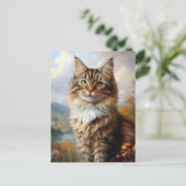 Portret van Maine Coon Kitten Briefkaart (Staand voorkant)
