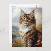 Portret van Maine Coon Kitten Briefkaart (Voorkant / Achterkant)