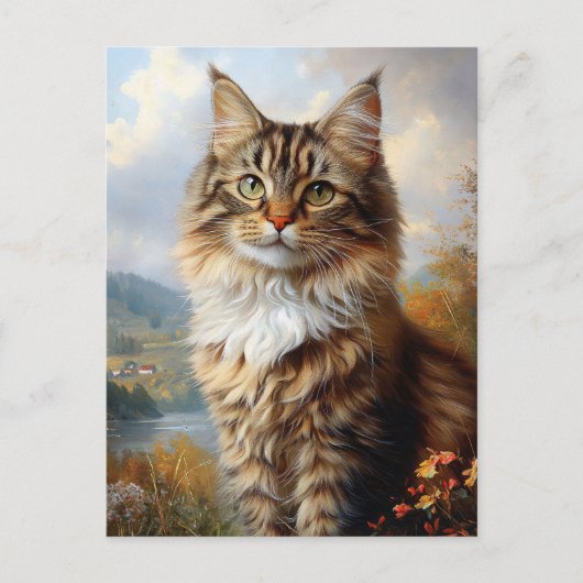 Portret van Maine Coon Kitten Briefkaart (Voorkant)