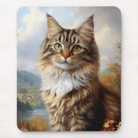 Portret van Maine Coon Kitten Muismat (Voorkant)