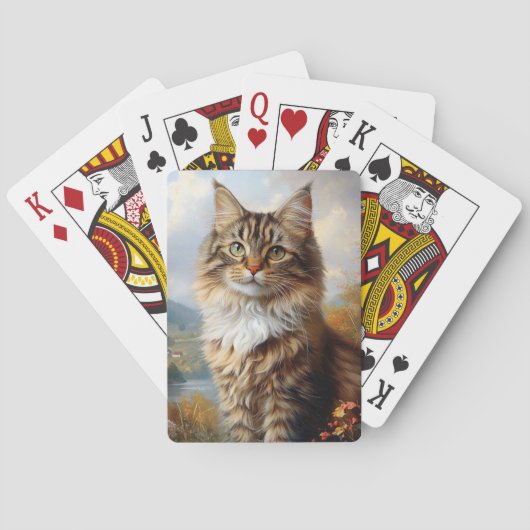 Portret van Maine Coon Kitten Pokerkaarten (Achterkant)