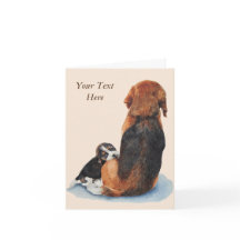 Portret van mama hond met zeer schattige beagle pu