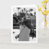 Portret van man en aap kaart (Gele Bloem)