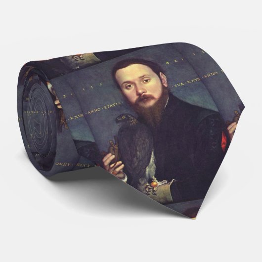 Portret van Man en valk Stropdas (Opgerold)