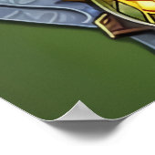 Portret van man of elf hybride | AI Art. Poster (Hoek)