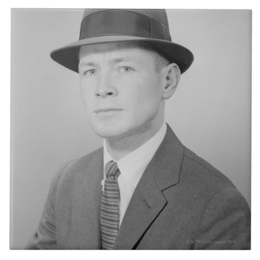 Portret van Man Tegeltje (Voorkant)