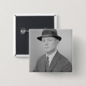 Portret van Man Vierkante Button 5,1 Cm (Voorkant /achterkant)