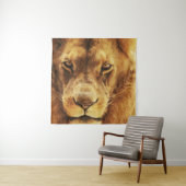 Portret van mannelijke Afrikaanse leeuw. Wandkleed (In situ)