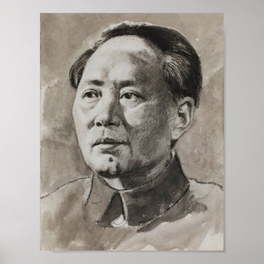 Portret van Mao Zedong door Xu Beihong Poster (Voorkant)