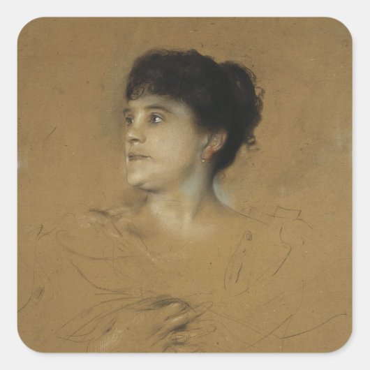 Portret van Marcella Sembrich, 1891 Vierkante Sticker (Voorkant)