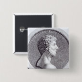 Portret van Marcus Aurelius Vierkante Button 5,1 Cm (Voorkant /achterkant)