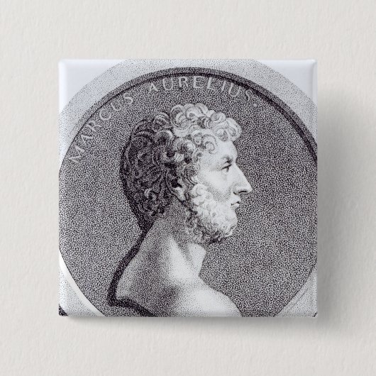 Portret van Marcus Aurelius Vierkante Button 5,1 Cm (Voorkant)