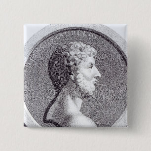 Portret van Marcus Aurelius Vierkante Button 5,1 Cm