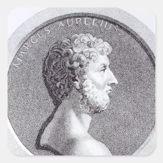 Portret van Marcus Aurelius Vierkante Sticker (Voorkant)