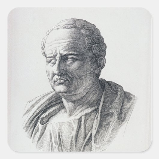 Portret van Marcus Tullius Cicero Vierkante Sticker (Voorkant)