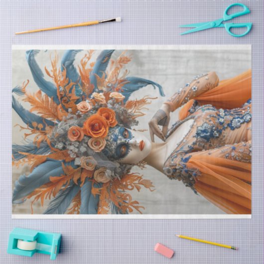 Portret van Mardi Gras Queen Tissuepapier (Craft)