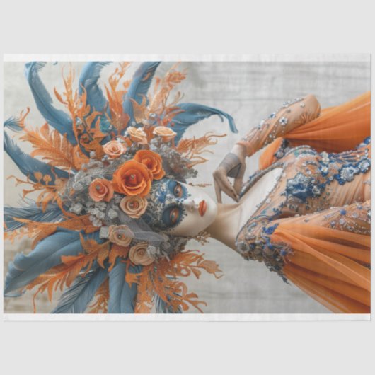 Portret van Mardi Gras Queen Tissuepapier (Voorkant)