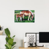 Portret van Mare en Foal Horse Poster (Thuiskantoor)