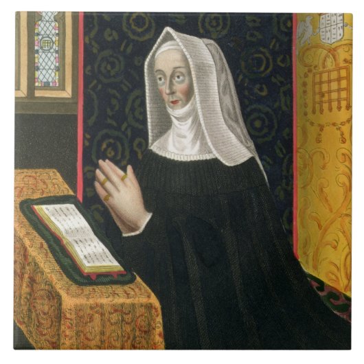Portret van Margaret Beaufort, graafschap Richmon Tegeltje (Voorkant)