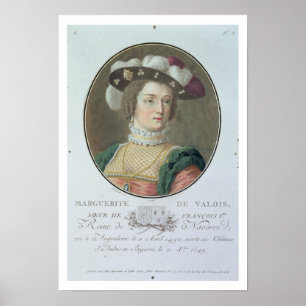 Portret van Marguerite de Valois (1492-1549), 1787 Poster