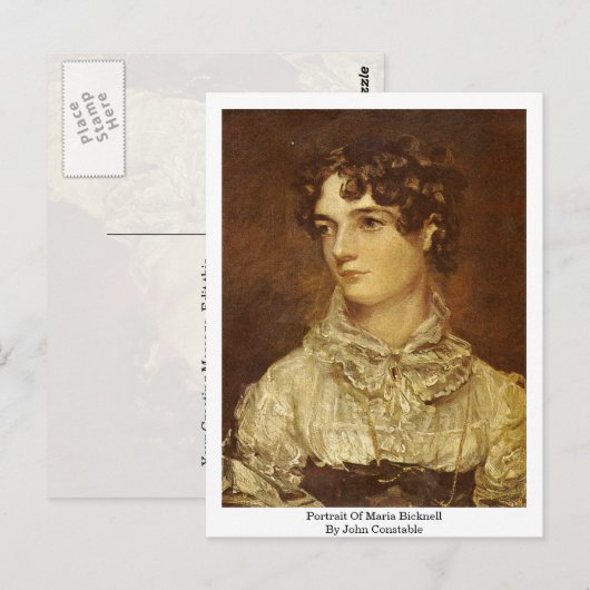 Portret van Maria Bicknell, door John Constable Briefkaart (Voorkant / Achterkant)