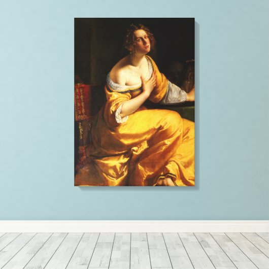 Portret van Maria Magdalena (Artemisia Gentileschi Canvas Afdruk (Insitu (Houten vloer))