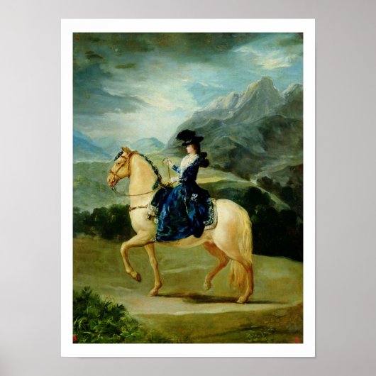 Portret van Maria Teresa de Vallabriga op horsebac Poster (Voorkant)
