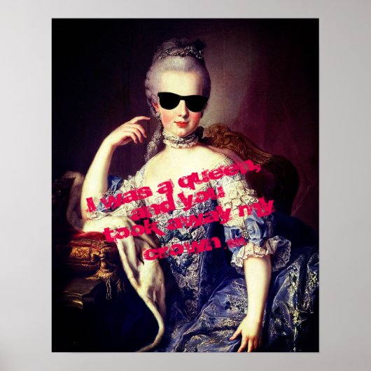 Portret van Marie Antoinette met zonnebril Poster (Voorkant)