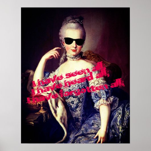 Portret van Marie Antoinette met zonnebril Poster (Voorkant)