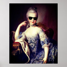 Portret van Marie Antoinette met zonnebrillen