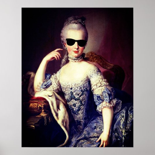 Portret van Marie Antoinette met zonnebrillen Poster (Voorkant)