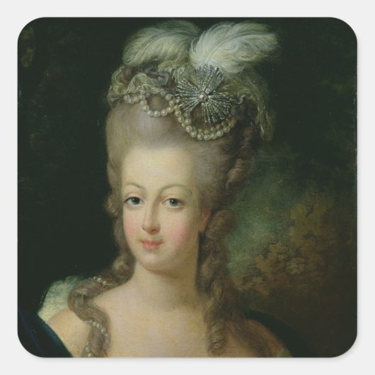 Portret van Marie-Antoinette Vierkante Sticker (Voorkant)