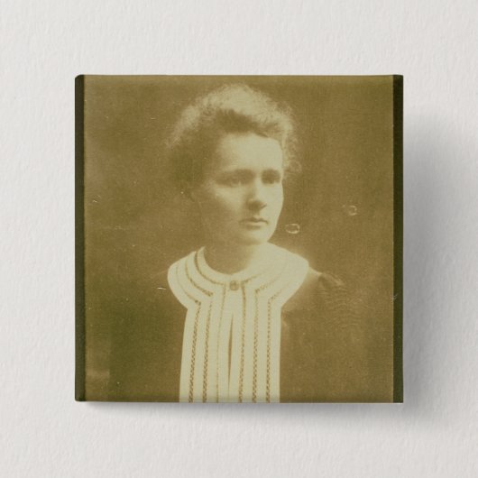 Portret van Marie Curie Vierkante Button 5,1 Cm (Voorkant)