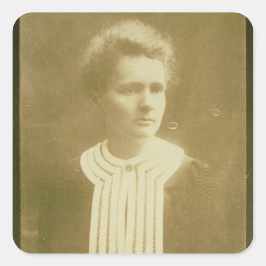 Portret van Marie Curie Vierkante Sticker (Voorkant)
