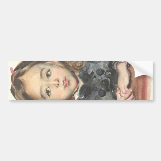 Portret van Marie (Cute Young Girl) Bumpersticker (Voorkant)