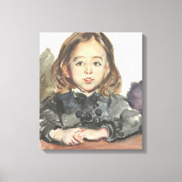 Portret van Marie (Cute Young Girl) Canvas Afdruk