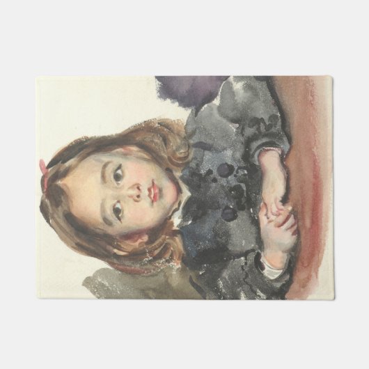 Portret van Marie (Cute Young Girl) Deurmat (Voorkant)