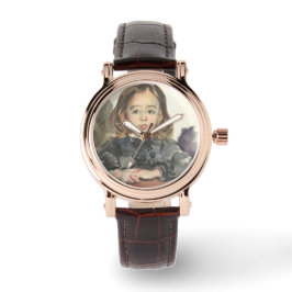 Portret van Marie (Cute Young Girl) Horloge