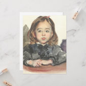 Portret van Marie (Cute Young Girl) Kaart (Voorkant / Achterkant in situ)