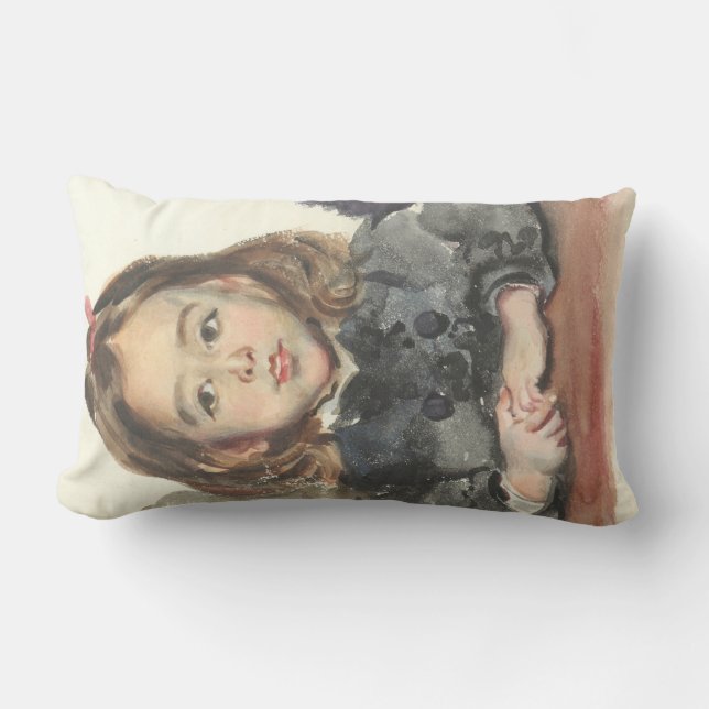 Portret van Marie (Cute Young Girl) Kussen (Voorkant)