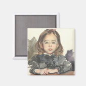 Portret van Marie (Cute Young Girl) Magneet (Voorkant / Achterkant)