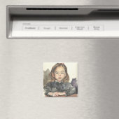 Portret van Marie (Cute Young Girl) Magneet (Insitu (Vaatwasser))