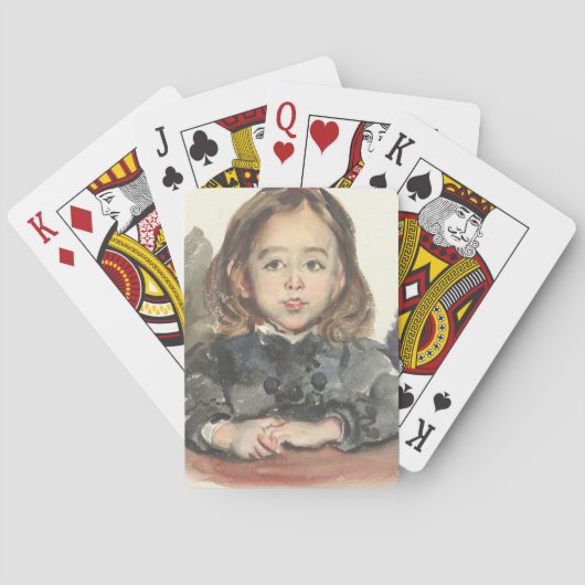 Portret van Marie (Cute Young Girl) Pokerkaarten (Achterkant)