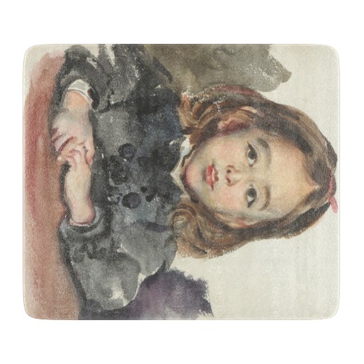 Portret van Marie (Cute Young Girl) Snijplank (Voorkant)